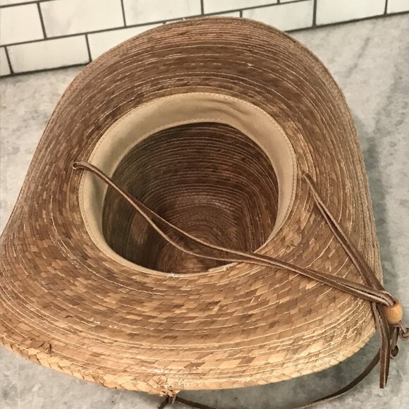 Tula Hat Cowboy Straw Western Brown Wide Brim Chin Cord Adjustable Mens Outdoor - Picture 7 of 8